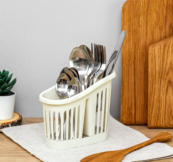 Изображение товара Органайзер для столовых приборов Idea М1165 (белый ротанг)