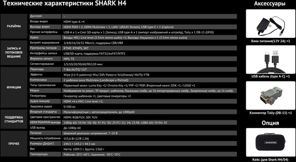 Изображение товара Панель управления системой ВКС Avmatrix Shark H4 / 31636