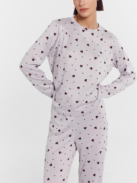 Изображение товара Комплект домашней одежды Mark Formelle 592468-1 (р.164/170-96-102, горошки с ушками на светло-сером)