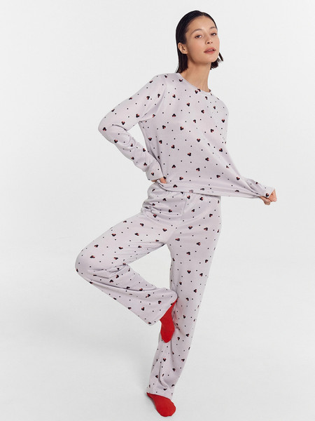 Изображение товара Комплект домашней одежды Mark Formelle 592468-1 (р.164/170-88-94, горошки с ушками на светло-сером)