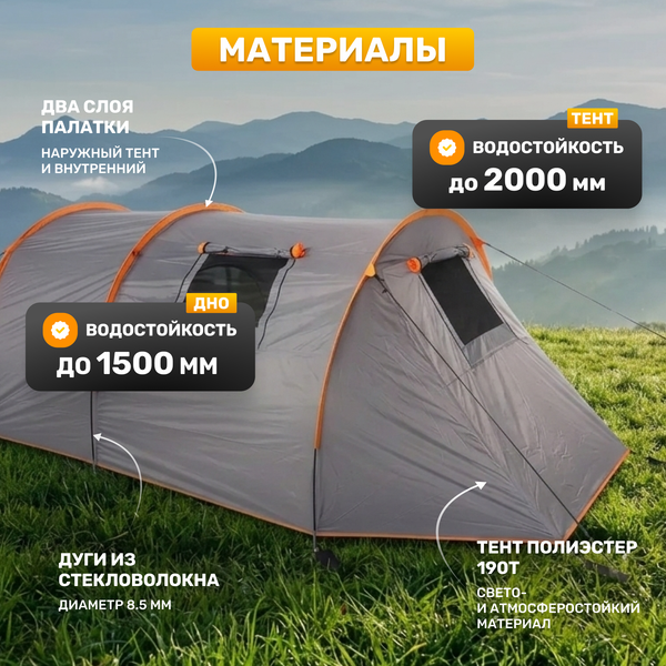 Изображение товара Палатка Sundays ZC-TT015 (темно-серый/оранжевый)