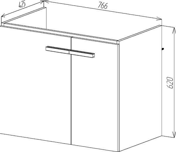 Изображение товара Тумба с умывальником Viant Мюнхен Como 80 / VMUN80COBEL-T2STP (белый)+S-UM-COM80/1-w