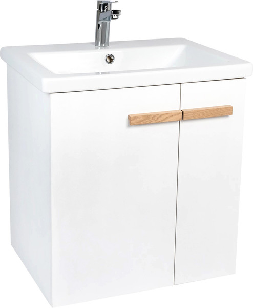 Изображение товара Тумба с умывальником Viant Мюнхен Como 80 / VMUN80COBEL-T2STP (белый)+S-UM-COM80/1-w