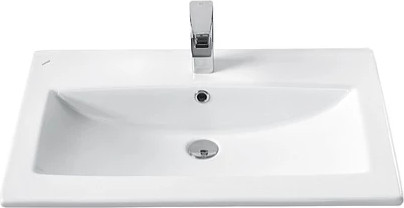 Изображение товара Тумба с умывальником Viant Люксембург Элина 75 / VLUX75ELCH-T2YP (черный)+WH501619