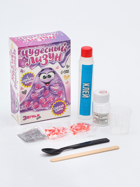 Изображение товара Набор для создания слайма Эврики Лизун с сердечками / 4271660