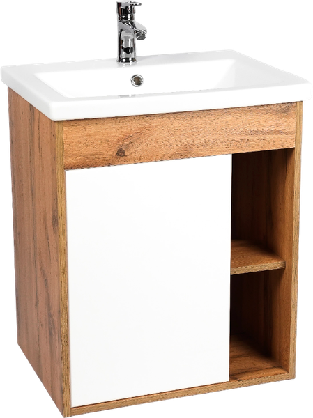 Изображение товара Тумба с умывальником Viant Бостон Como 50 / VBOS50CO-T1STP+S-UM-COM50/1-w