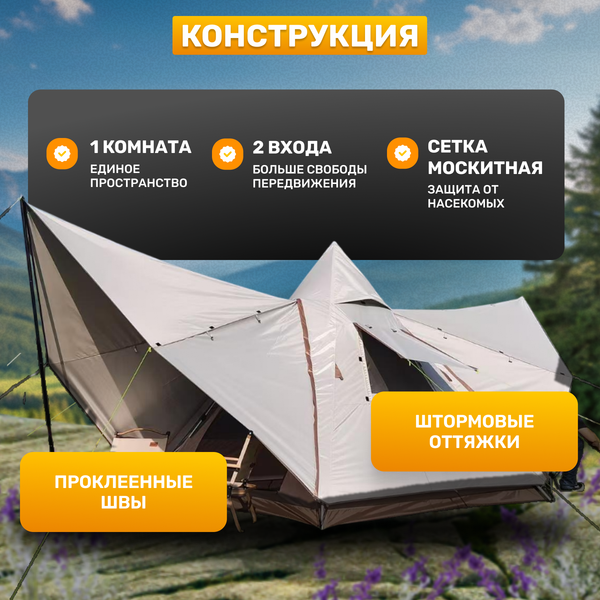 Изображение товара Палатка Sundays ZC-TT106 (коричневый/желтый)