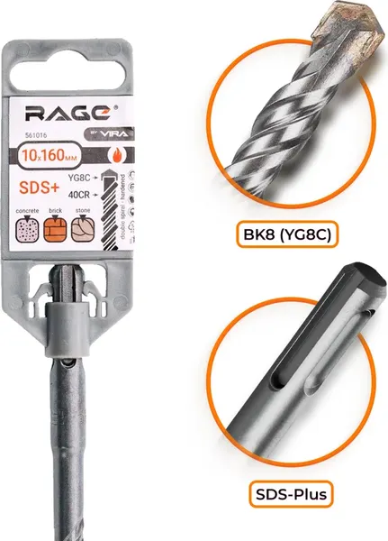 Изображение товара Бур Vira Rage 10х160мм SDS-plus / 561016