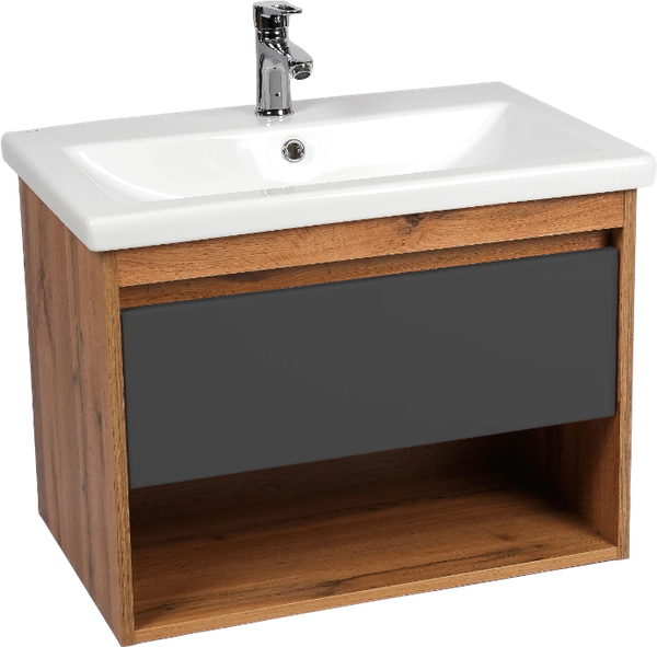 Изображение товара Тумба с умывальником Viant Бостон Como 50 / VBOS50COG-T1YP+S-UM-COM50/1-w