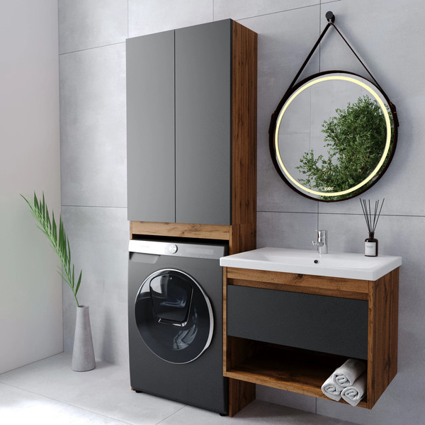 Изображение товара Тумба с умывальником Viant Бостон Como 50 / VBOS50COG-T1YP+S-UM-COM50/1-w