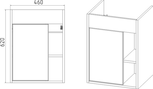 Изображение товара Тумба с умывальником Viant Бостон Como 50 / VBOS50COG-T1STP+S-UM-COM50/1-w