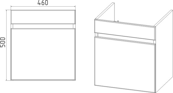 Изображение товара Тумба с умывальником Viant Мальта Como 50 / VMAL50CO-T1YP+S-UM-COM50/1-w