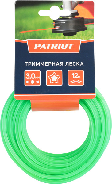 Изображение товара Леска для триммера PATRIOT 300-12-3 (звезда, зеленый)