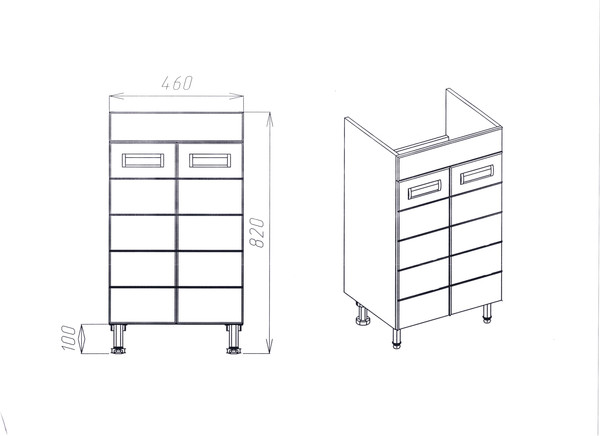 Изображение товара Тумба с умывальником Viant Вена Como 50 / VVEN50CO-T2ST+S-UM-COM50/1-w