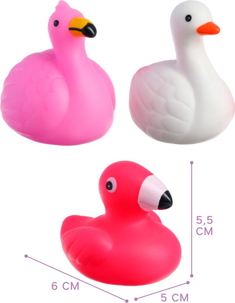 Изображение товара Набор игрушек для ванной Крошка Я Фламинго и лебеди / 10095832 (3шт)