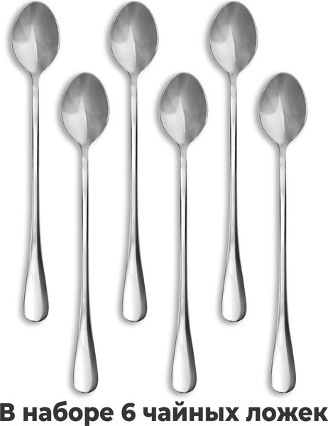Изображение товара Набор чайных ложек Daswerk Standard / 609076 (6шт, серебристый)