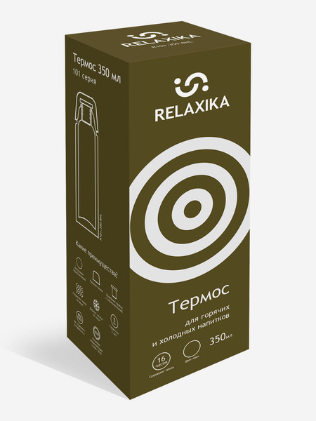 Изображение товара Термос для напитков Relaxika 101 (350мл, хаки)
