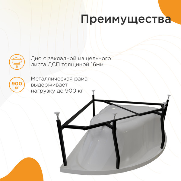 Изображение товара Ванна акриловая Radomir 125х125 Альтея Стандарт / 2-79-2-0-0-219 (с гидромассажем)