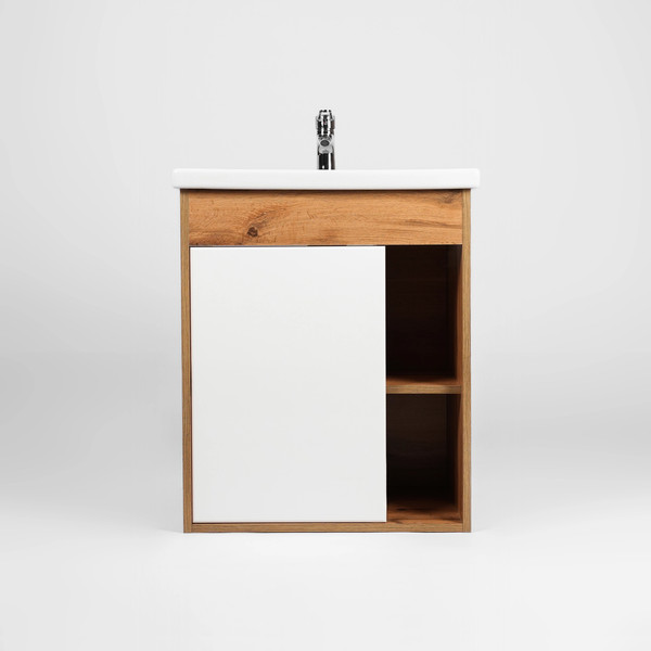 Изображение товара Тумба с умывальником Viant Бостон Como 60 / VBOS60CO-T1STP+S-UM-COM60/1-w