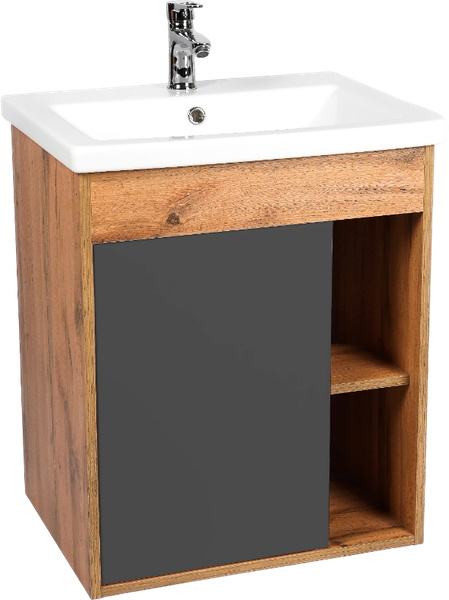 Изображение товара Тумба с умывальником Viant Бостон Como 60 / VBOS60COG-T1STP+S-UM-COM60/1-w