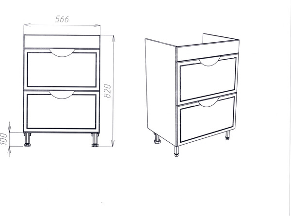 Изображение товара Тумба с умывальником Viant Лима Como 60 / VLIM60CO-T2Y+S-UM-COM60/1-w