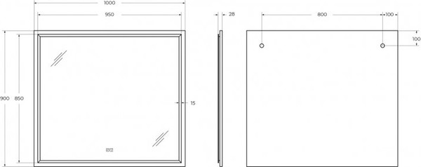 Изображение товара Зеркало Cezares CZR-SPC-INT-1000-900-LED-TCH-WARM-BL