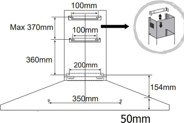 Изображение товара Вытяжка Т-образная Evelux Favorite 60 W