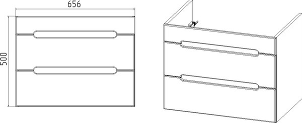 Изображение товара Тумба с умывальником Viant Марсель Como 70 / VMAR70COG-T2YP+S-UM-COM70/1-w