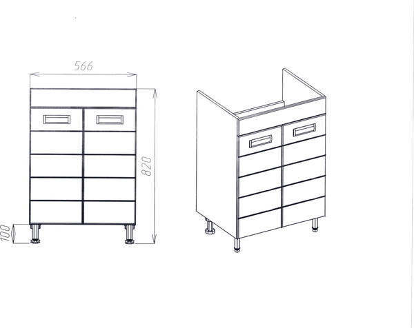 Изображение товара Тумба с умывальником Viant Вена Como 60 / VVEN60CO-T2ST+S-UM-COM60/1-w