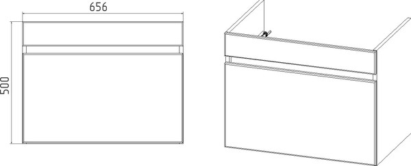 Изображение товара Тумба с умывальником Viant Мальта Como 70 / VMAL70CO-T1YP+S-UM-COM70/1-w