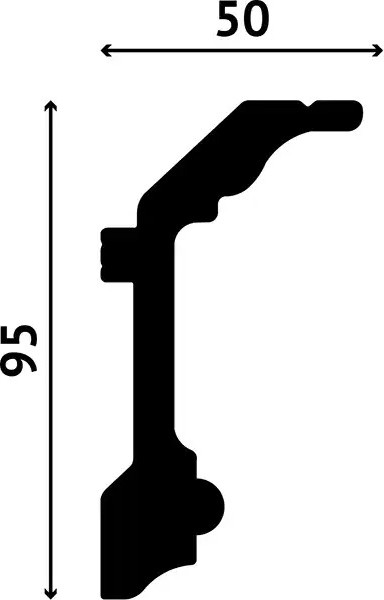 Изображение товара Плинтус потолочный Decostar PS SK-55 (95x50x2000)