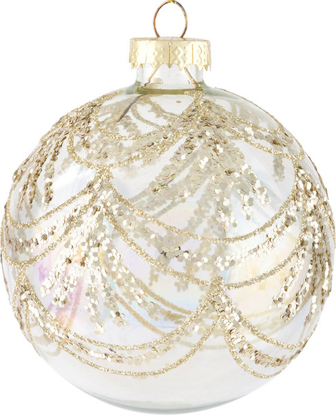 Изображение товара Шар новогодний Волшебная страна Вуаль / 108556 (прозрачный с рисунком)