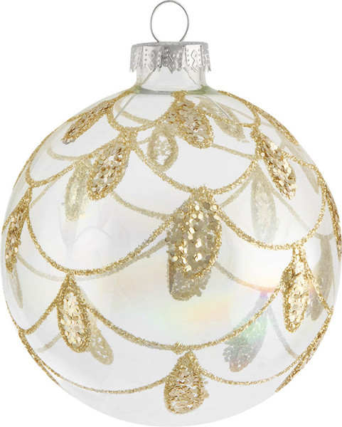 Изображение товара Шар новогодний Волшебная страна Изысканность / 108558 (прозрачный с рисунком)