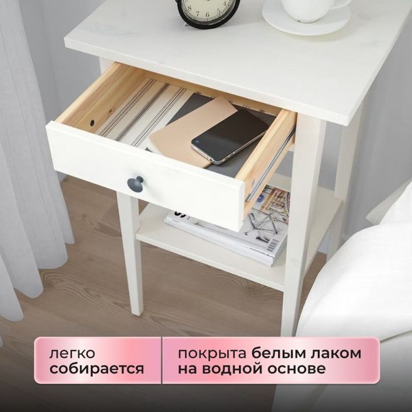 Изображение товара Прикроватная тумба ММЦ Кантри 01 (белый лак)