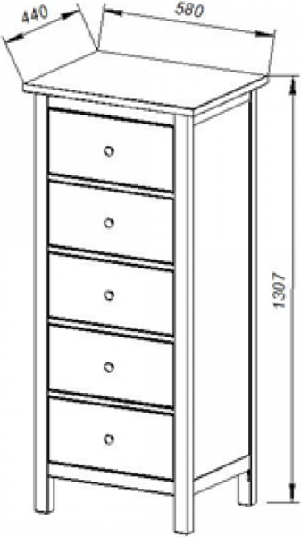Изображение товара Комод ММЦ Кантри 05 (белый лак)