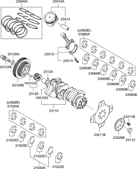 Изображение товара Поршень двигателя Hyundai/KIA 234102G010