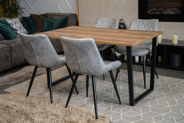 Изображение товара Обеденный стол Notta Лота Лофт 140x80x75 (дуб делано темный/матовый черный)