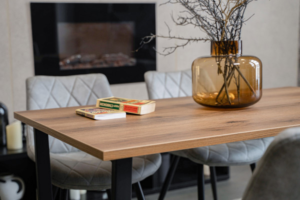 Изображение товара Обеденный стол Notta Лота Лофт 140x80x75 (дуб делано темный/матовый черный)