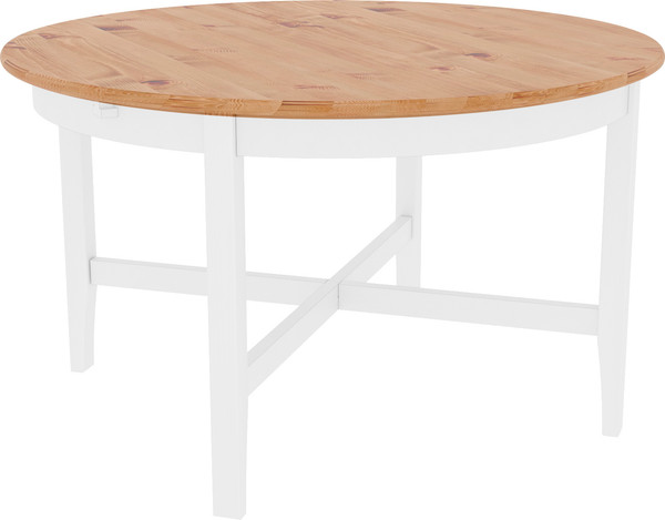 Изображение товара Обеденный стол ММЦ Кантри круглый (белый лак/браун)