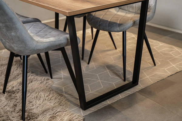 Изображение товара Обеденный стол Notta Лота Лофт 120x74x75 (дуб делано темный/матовый черный)