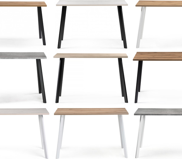 Изображение товара Обеденный стол Notta Тринити Лофт 120 25 мм / 489616 (бетон/черный матовый)