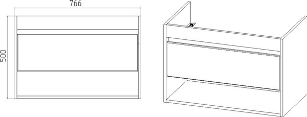 Изображение товара Тумба с умывальником Viant Бостон Como 80 / VBOS80CO-T1YP+S-UM-COM80/1-w