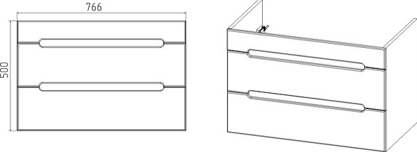 Изображение товара Тумба с умывальником Viant Марсель Como 80 / VMAR80COG-T2YP+S-UM-COM80/1-w