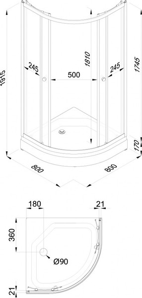 Изображение товара Душевой уголок Triton Вельвет А 80х80