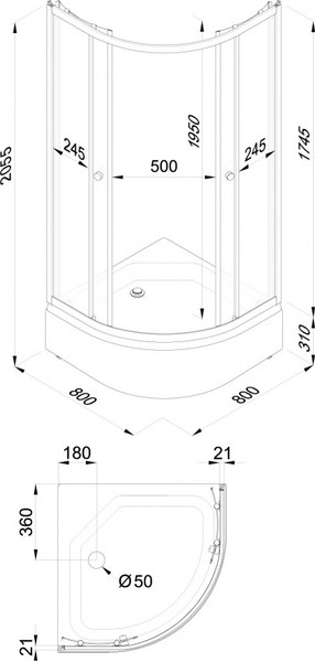 Изображение товара Душевой уголок Triton Вельвет В 80х80