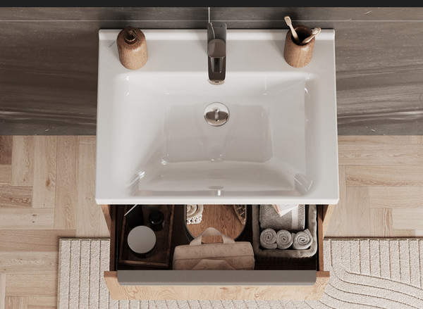 Изображение товара Тумба под умывальник Акватон Хоуп 60 / 1A287201HP6C0 (орех)