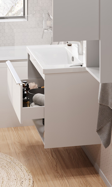 Изображение товара Тумба под умывальник Акватон Хоуп 80 / 1A287301HP2B0 (белый матовый)