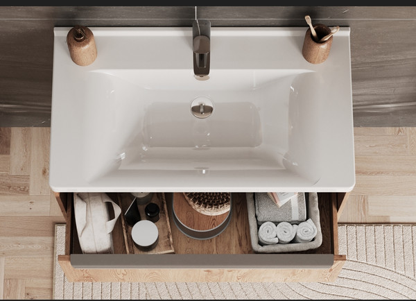 Изображение товара Тумба под умывальник Акватон Хоуп 80 / 1A287301HP6C0 (орех)