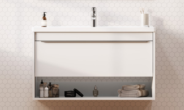 Изображение товара Тумба под умывальник Акватон Хоуп 100 / 1A287401HP2B0 (белый матовый)