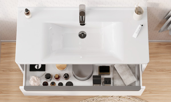 Изображение товара Тумба под умывальник Акватон Хоуп 100 / 1A287401HP2B0 (белый матовый)